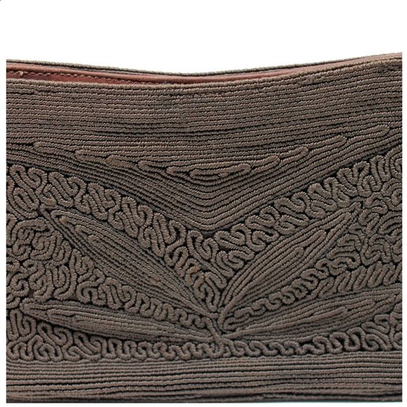 Vintage VTG 1940s Brown Corde Zipper Clutch | Clutches | Purses | Bags | Wedding - Picture 10 of 10